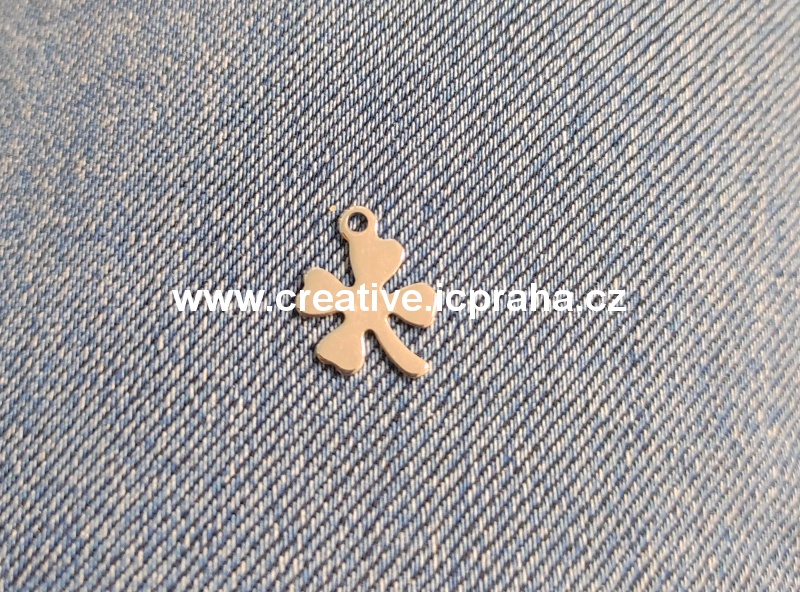 přívěšek Čtyřlístek 13,5x10mm ocel